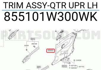 Hyundai / KIA 855101W300WK TRIM ASSY-QTR UPR LH