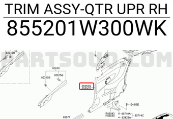 Hyundai / KIA 855201W300WK TRIM ASSY-QTR UPR RH