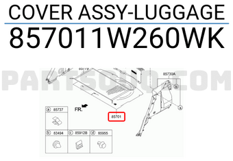 Hyundai / KIA 857011W260WK COVER ASSY-LUGGAGE