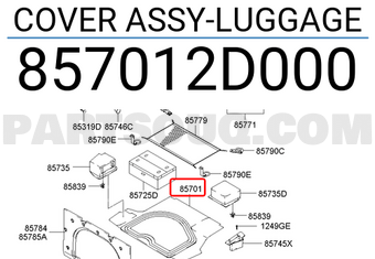 Hyundai / KIA 857012D000 COVER ASSY-LUGGAGE