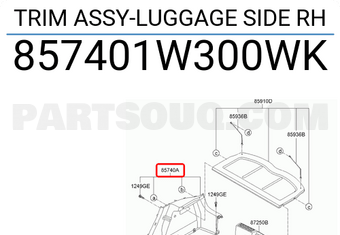 Hyundai / KIA 857401W300WK TRIM ASSY-LUGGAGE SIDE RH