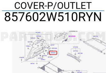 Hyundai / KIA 857602W510RYN COVER-P/OUTLET