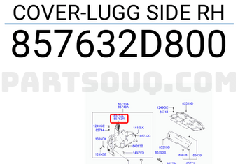 Hyundai / KIA 857632D800 COVER-LUGG SIDE RH