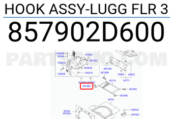 Hyundai / KIA 857902D600 HOOK ASSY-LUGG FLR 3