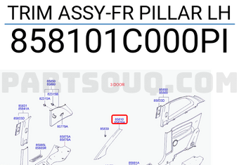 Hyundai / KIA 858101C000PI TRIM ASSY-FR PILLAR LH