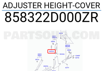Hyundai / KIA 858322D000ZR ADJUSTER HEIGHT-COVER