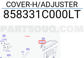 Hyundai / KIA 858331C000LT COVER-H/ADJUSTER