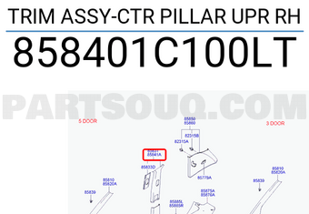 Hyundai / KIA 858401C100LT TRIM ASSY-CTR PILLAR UPR RH