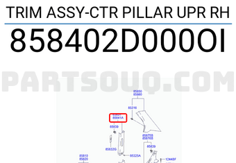 Hyundai / KIA 858402D000OI TRIM ASSY-CTR PILLAR UPR RH