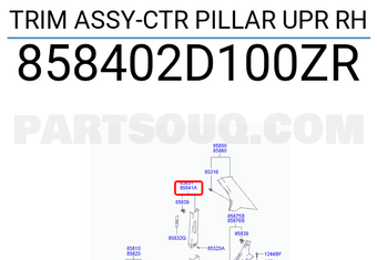 Hyundai / KIA 858402D100ZR TRIM ASSY-CTR PILLAR UPR RH