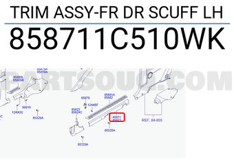 Hyundai / KIA 858711C510WK TRIM ASSY-FR DR SCUFF LH