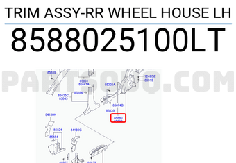 Hyundai / KIA 8588025100LT TRIM ASSY-RR WHEEL HOUSE LH