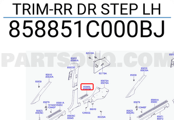 Hyundai / KIA 858851C000BJ TRIM-RR DR STEP LH