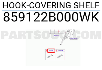 Hyundai / KIA 859122B000WK HOOK-COVERING SHELF