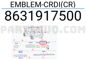 Hyundai / KIA 8631917500 EMBLEM-CRDI(CR)