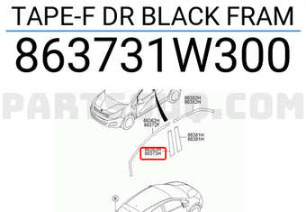 Hyundai / KIA 863731W300 TAPE-F DR BLACK FRAM