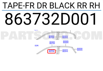 Hyundai / KIA 863732D001 TAPE-FR DR BLACK RR RH