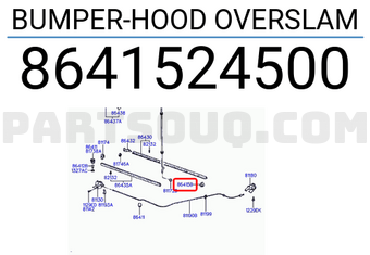 Hyundai / KIA 8641524500 BUMPER-HOOD OVERSLAM