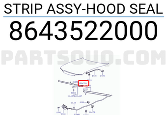 Hyundai / KIA 8643522000 STRIP ASSY-HOOD SEAL