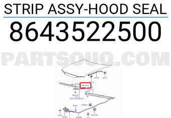 Hyundai / KIA 8643522500 STRIP ASSY-HOOD SEAL