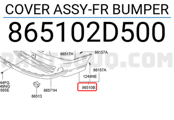 Hyundai / KIA 865102D500 COVER ASSY-FR BUMPER