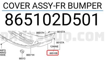 Hyundai / KIA 865102D501 COVER ASSY-FR BUMPER