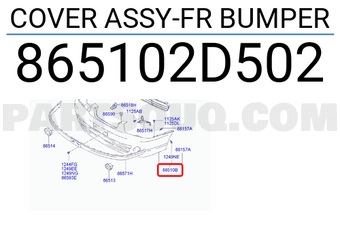 Hyundai / KIA 865102D502 COVER ASSY-FR BUMPER