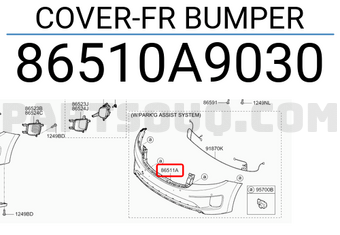 Hyundai / KIA 86510A9030 COVER-FR BUMPER