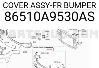Hyundai / KIA 86510A9530AS COVER ASSY-FR BUMPER