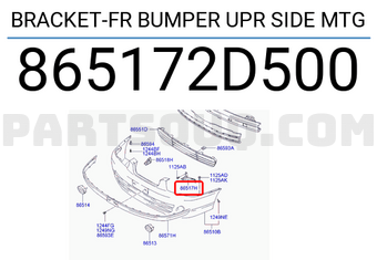 Hyundai / KIA 865172D500 BRACKET-FR BUMPER UPR SIDE MTG