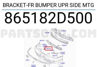 Hyundai / KIA 865182D500 BRACKET-FR BUMPER UPR SIDE MTG