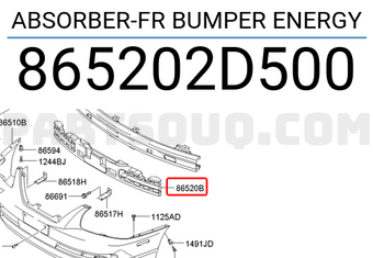 Hyundai / KIA 865202D500 ABSORBER-FR BUMPER ENERGY