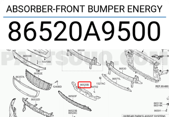 Hyundai / KIA 86520A9500 ABSORBER-FRONT BUMPER ENERGY