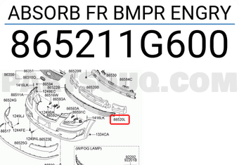 Hyundai / KIA 865211G600 ABSORB FR BMPR ENGRY