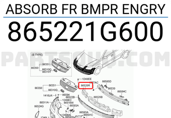 Hyundai / KIA 865221G600 ABSORB FR BMPR ENGRY