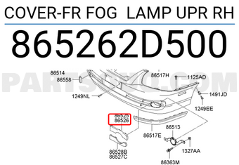 Hyundai / KIA 865262D500 COVER-FR FOG LAMP UPR RH