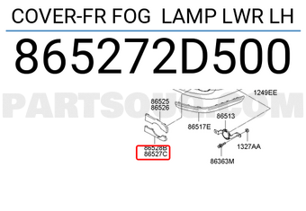 Hyundai / KIA 865272D500 COVER-FR FOG LAMP LWR LH