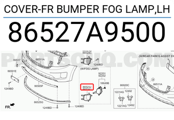 Hyundai / KIA 86527A9500 COVER-FR BUMPER FOG LAMP,LH