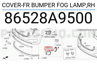 Hyundai / KIA 86528A9500 COVER-FR BUMPER FOG LAMP,RH