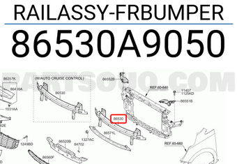Hyundai / KIA 86530A9050 RAILASSY-FRBUMPER