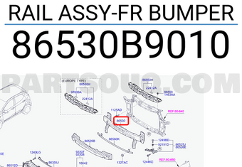 RAIL ASSY-FR BUMPER 86530B9010 | Hyundai / KIA Parts | PartSouq