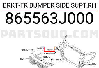 Hyundai / KIA 865563J000 BRKT-FR BUMPER SIDE SUPT,RH