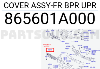 Hyundai / KIA 865601A000 COVER ASSY-FR BPR UPR
