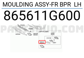 Hyundai / KIA 865611G600 MOULDING ASSY-FR BPR LH