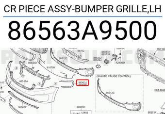 Hyundai / KIA 86563A9500 CR PIECE ASSY-BUMPER GRILLE,LH