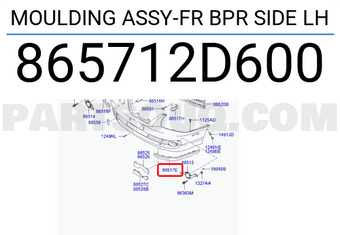 Hyundai / KIA 865712D600 MOULDING ASSY-FR BPR SIDE LH