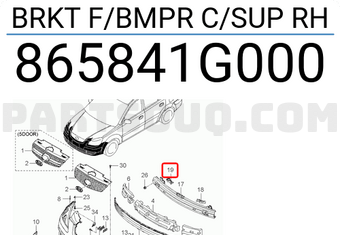 Hyundai / KIA 865841G000 BRKT F/BMPR C/SUP RH