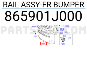 Hyundai / KIA 865901J000 RAIL ASSY-FR BUMPER