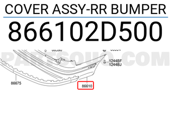 Hyundai / KIA 866102D500 COVER ASSY-RR BUMPER