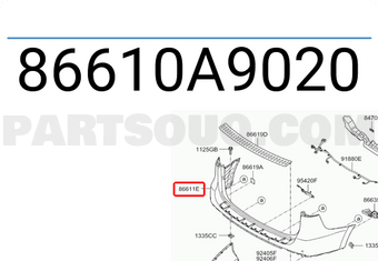 Hyundai / KIA 86610A9020 COVER-RR BUMPER,UPR